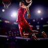 red Basketball player in action in gym / Sport