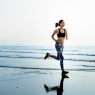 Running Exercise Training Healthy Lifestyle Beach Concept / Sport