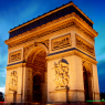 Arc de Triomphe Paris city at sunset - Arch of Triumph / Städte