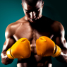 Sport. Male Athlete Boxer Punching. / Sport