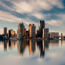 The skyline of Detroit viewed from ontario  / Städte