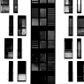 The photograph of a facade with symmetrically arranged w / Architektur