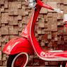 Red vintage motorcycle - vintage filter / Fahrzeuge