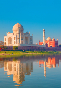 Taj Mahal at sunset - Agra, India "Elements of this image furnished by NASA "